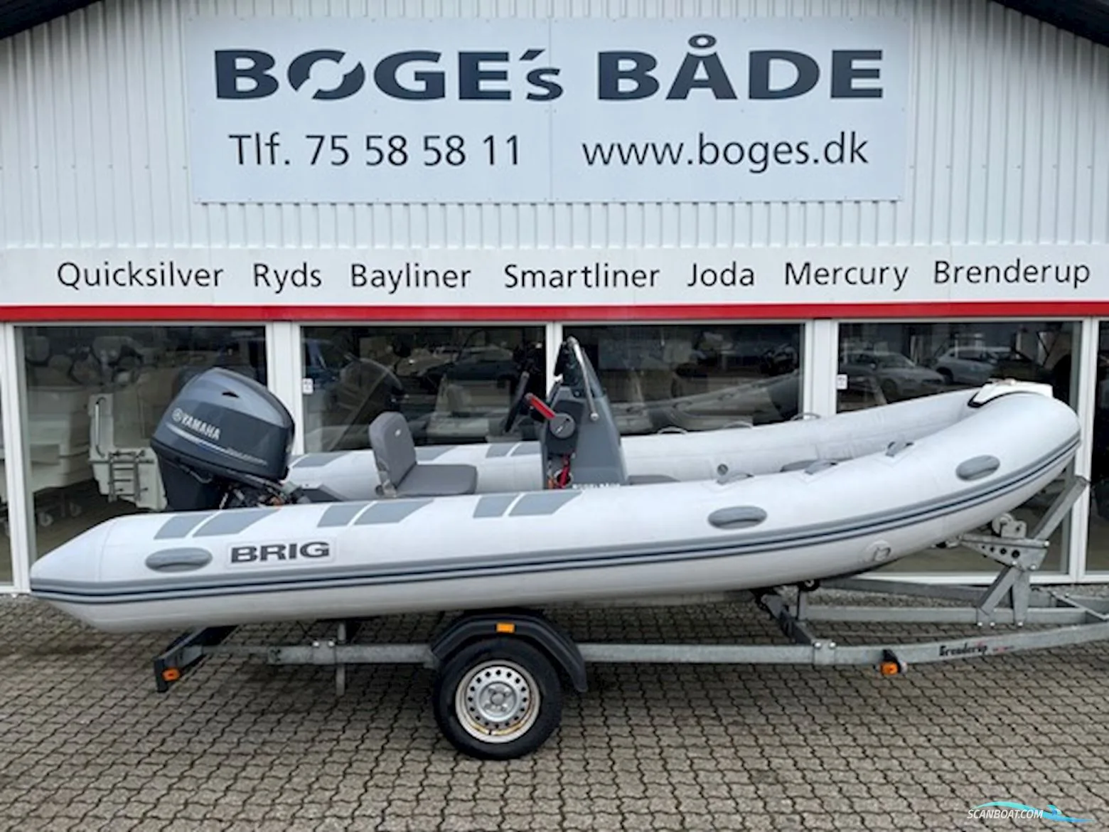 Brig Falcon Rider F500L Med 60 hk Yamaha-Efi 4 Takt og 1000 kg Brenderup Bådtrailer gebraucht - Foto 1